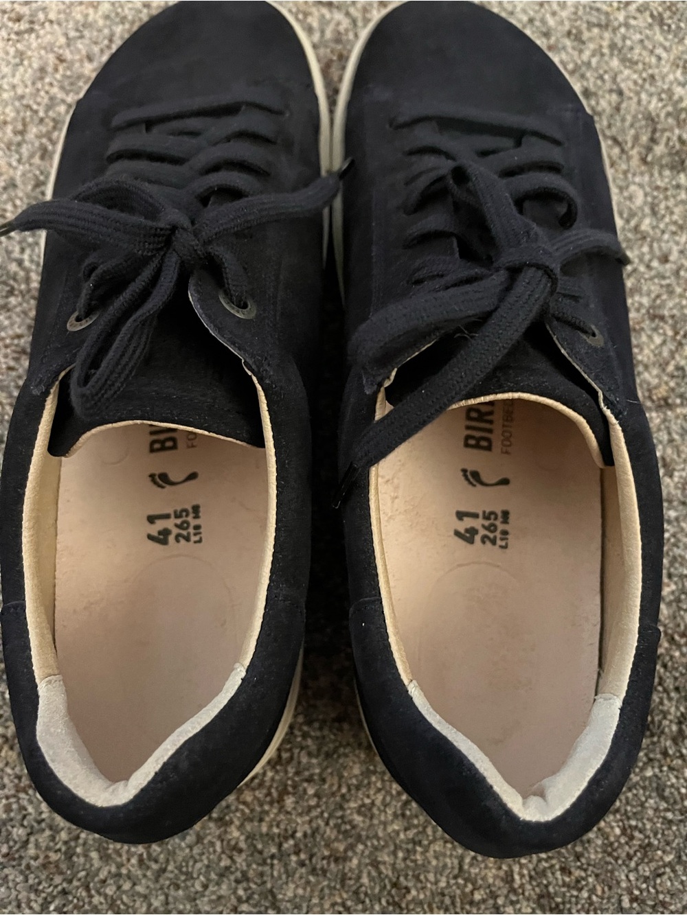 Birkenstock Black Suede Low-Top Lace-Up Sneakers - Picture 2 of 8